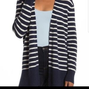 Madewell Sz S Cozy Walker Open Cardigan Wool Alpaca Blue White